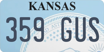 KS license plate 359GUS