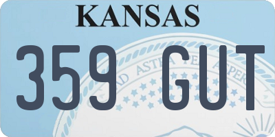 KS license plate 359GUT