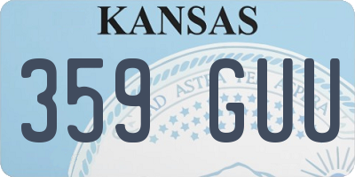 KS license plate 359GUU