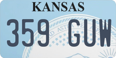 KS license plate 359GUW