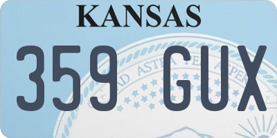 KS license plate 359GUX