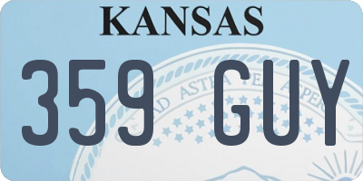 KS license plate 359GUY