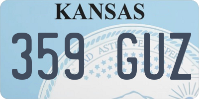 KS license plate 359GUZ