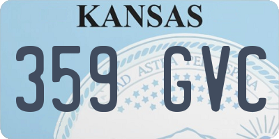 KS license plate 359GVC