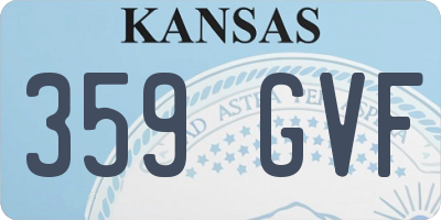 KS license plate 359GVF