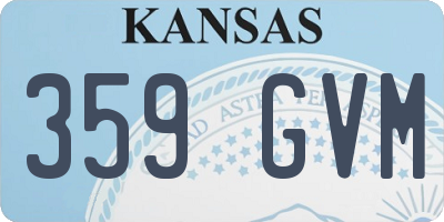 KS license plate 359GVM