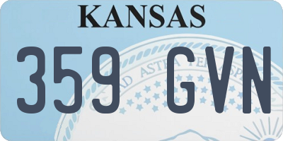 KS license plate 359GVN