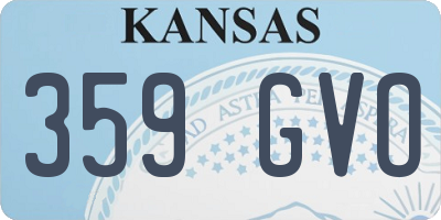 KS license plate 359GVO