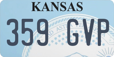 KS license plate 359GVP