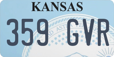KS license plate 359GVR