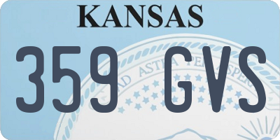 KS license plate 359GVS