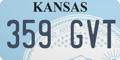 KS license plate 359GVT