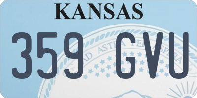 KS license plate 359GVU