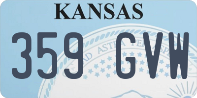 KS license plate 359GVW