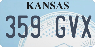 KS license plate 359GVX