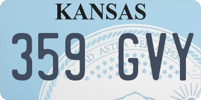 KS license plate 359GVY