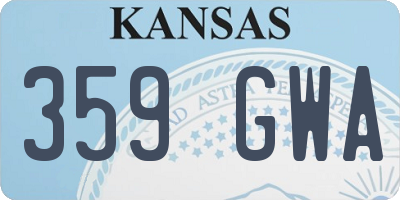 KS license plate 359GWA
