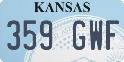 KS license plate 359GWF