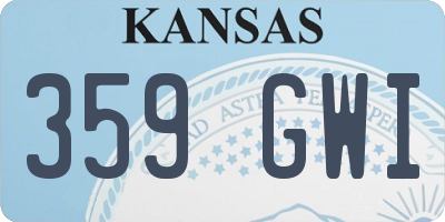 KS license plate 359GWI