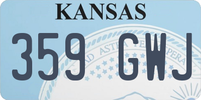 KS license plate 359GWJ