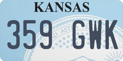 KS license plate 359GWK