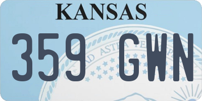 KS license plate 359GWN
