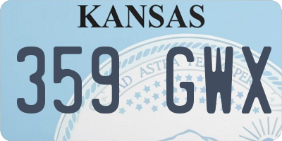 KS license plate 359GWX
