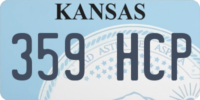 KS license plate 359HCP