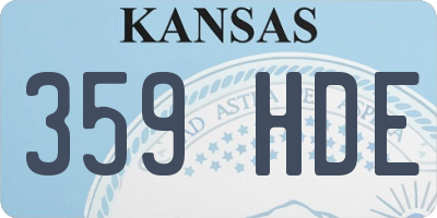 KS license plate 359HDE
