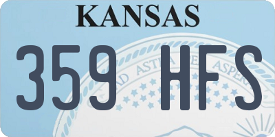 KS license plate 359HFS