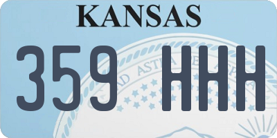 KS license plate 359HHH