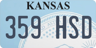 KS license plate 359HSD