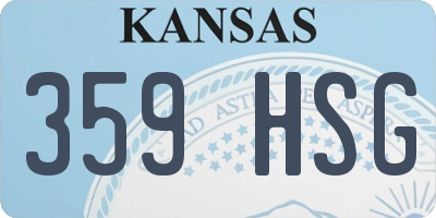 KS license plate 359HSG