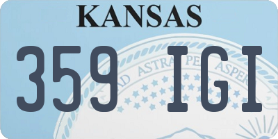 KS license plate 359IGI