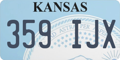 KS license plate 359IJX