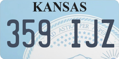 KS license plate 359IJZ