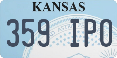 KS license plate 359IPO