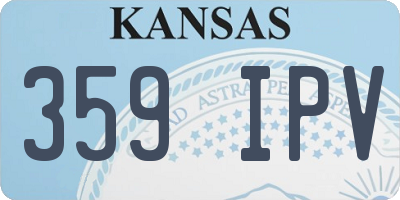 KS license plate 359IPV