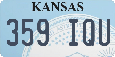 KS license plate 359IQU