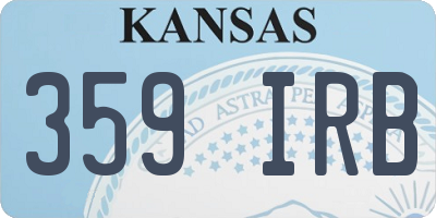 KS license plate 359IRB