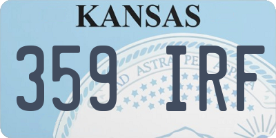 KS license plate 359IRF