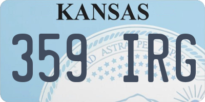 KS license plate 359IRG