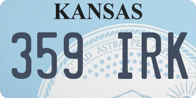 KS license plate 359IRK