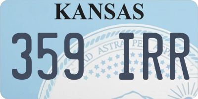 KS license plate 359IRR