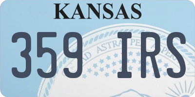 KS license plate 359IRS