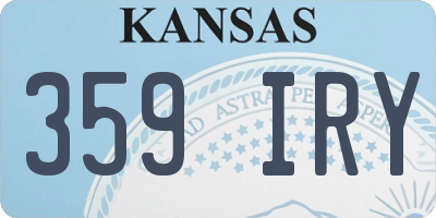 KS license plate 359IRY