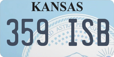 KS license plate 359ISB