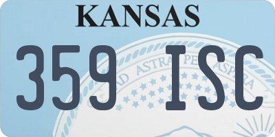 KS license plate 359ISC