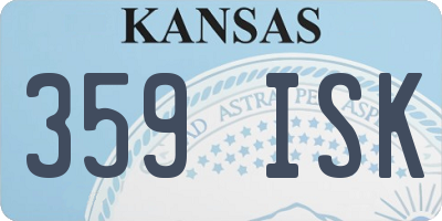KS license plate 359ISK