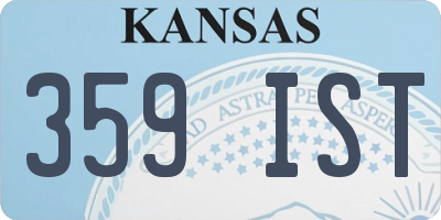 KS license plate 359IST